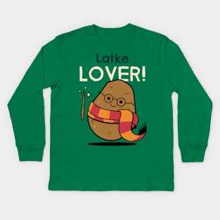 Latke Lover Funny Jewish Themed Kids Long Sleeve T-Shirt